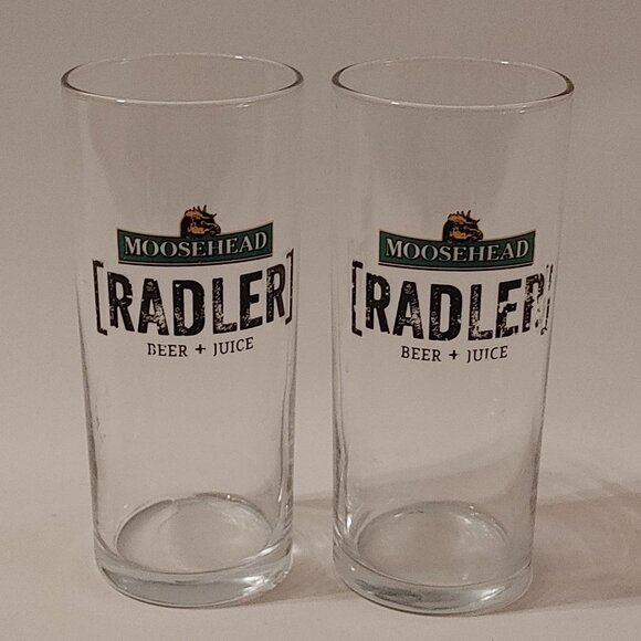 MOOSEHEAD RADLER Pint Glasses PAIR Beer + Juice - Picture 2 of 4